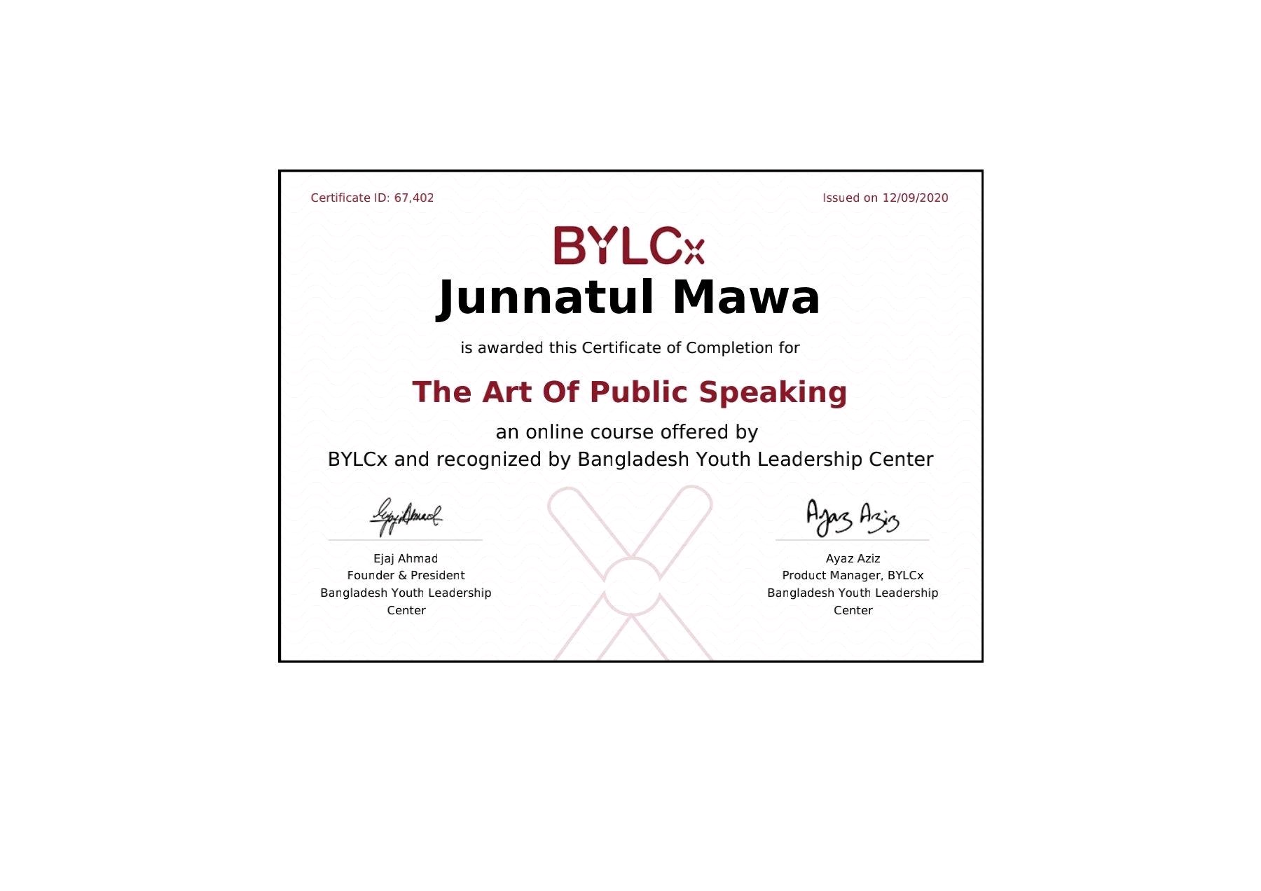 Art of Public Speaking